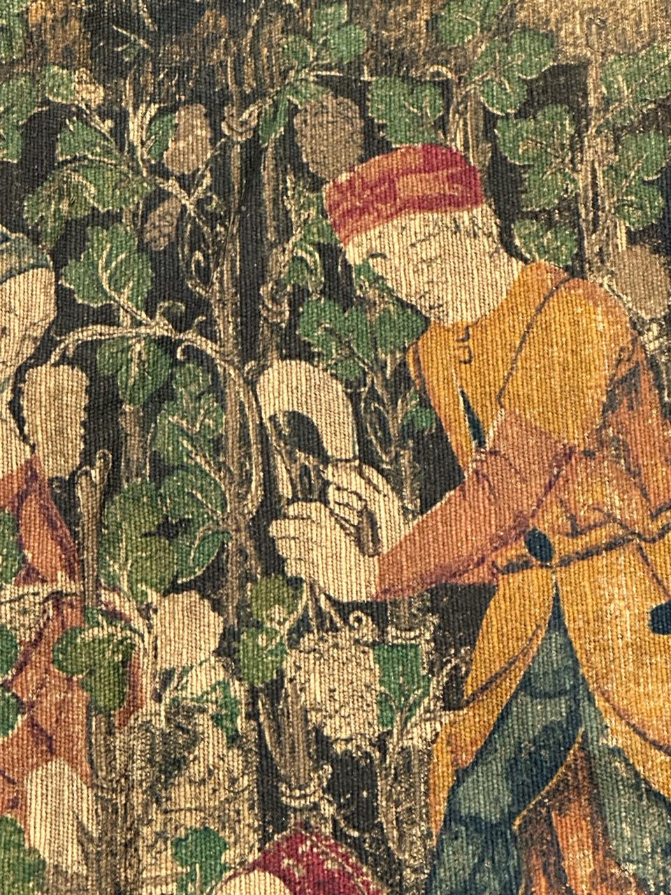 20ième siècle Jolie tapisserie française imprimée à la main, design de musée des Vendanges en vente
