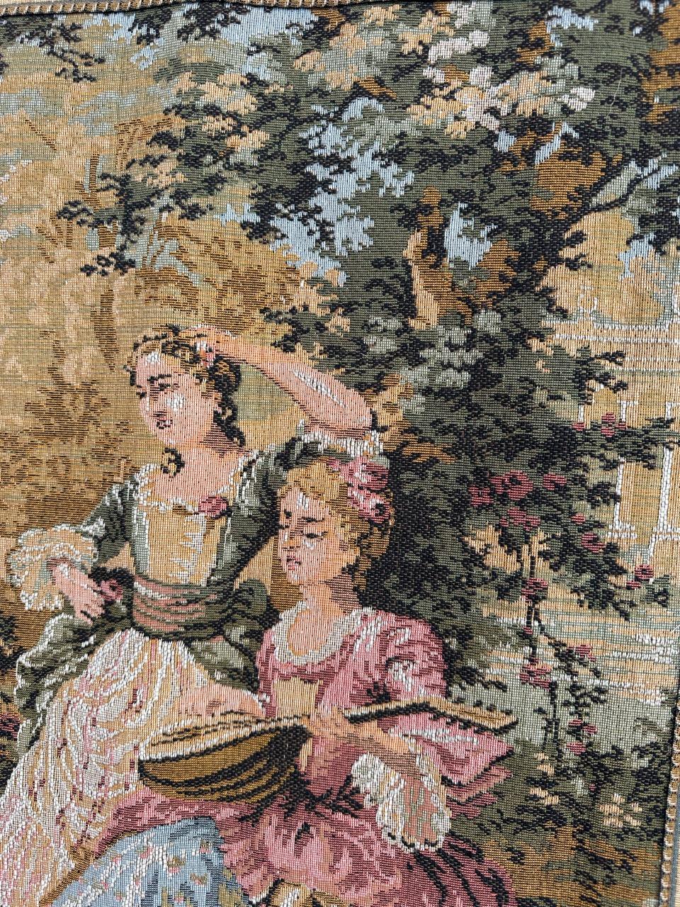 Bobyrug’s Pretty vintage French Jacquard Tapestry Aubusson style  For Sale 5