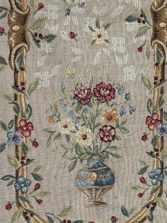 Pretty vintage French jacquard tapestry Aubusson style