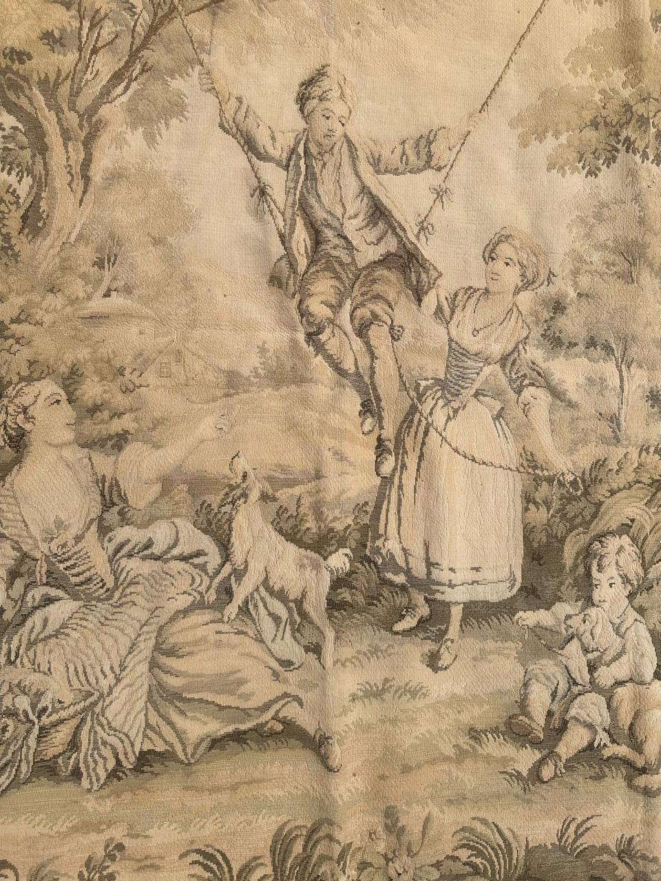 Schöner französischer Jacquard-Wandteppich im Aubusson-Stil im Vintage-Stil im Angebot 13