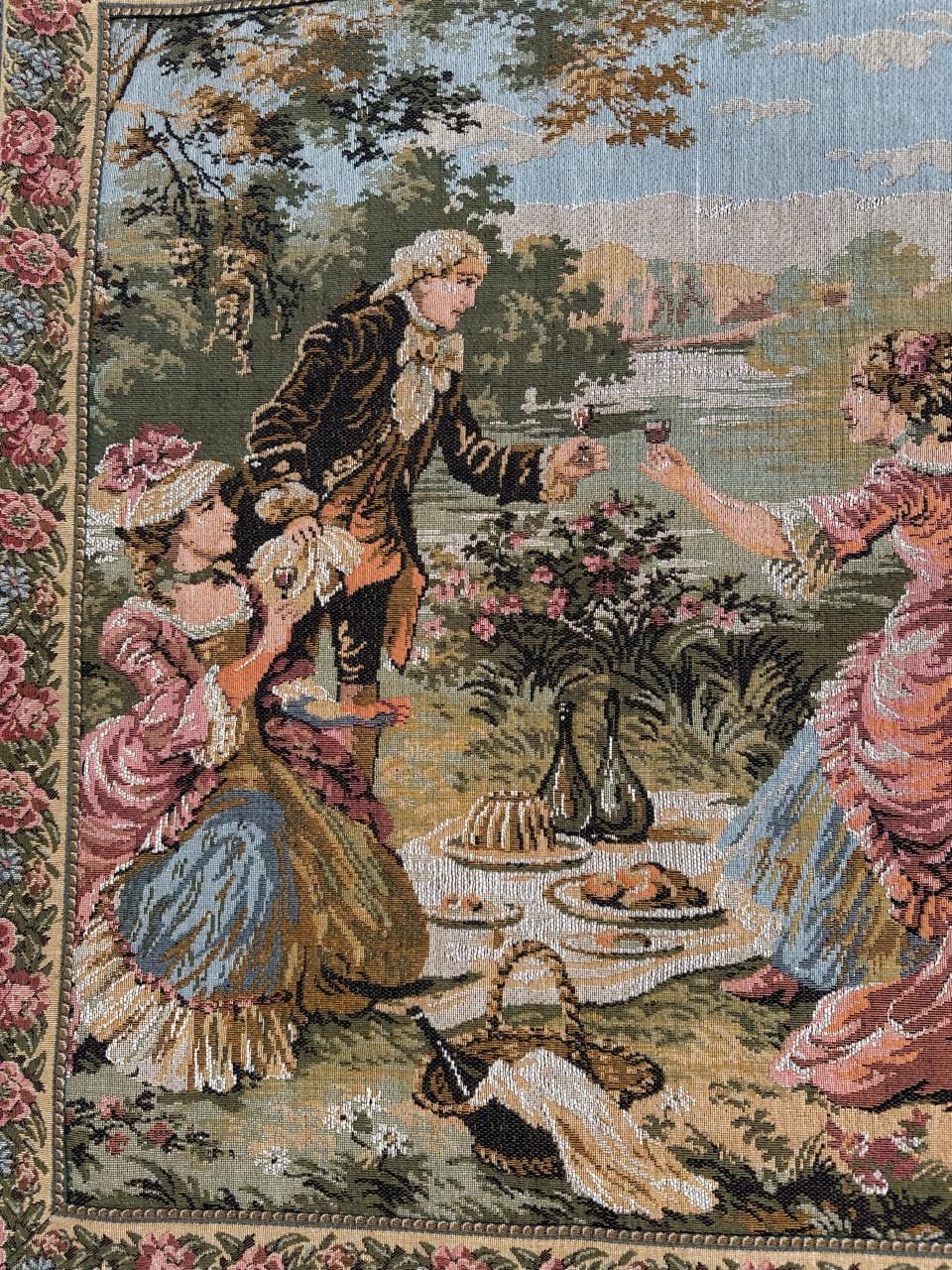 Bobyrug’s Pretty vintage French Jacquard Tapestry Aubusson style  In Good Condition For Sale In Saint Ouen, FR