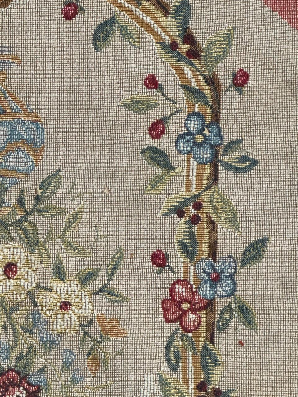 Schöner französischer Jacquard-Wandteppich im Aubusson-Stil im Vintage-Stil (Maschinell gefertigt) im Angebot