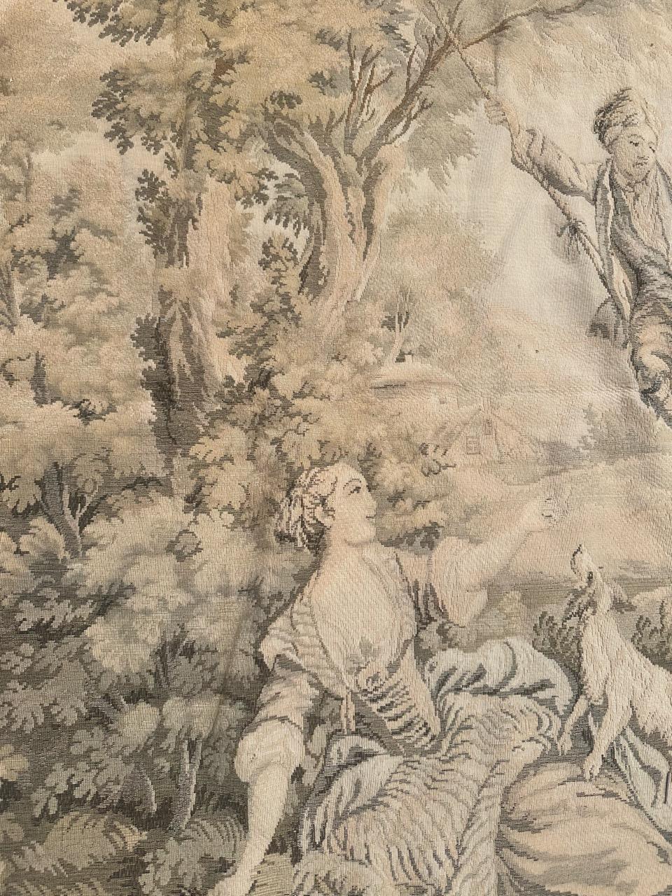 Schöner französischer Jacquard-Wandteppich im Aubusson-Stil im Vintage-Stil im Zustand „Gut“ im Angebot in Saint Ouen, FR