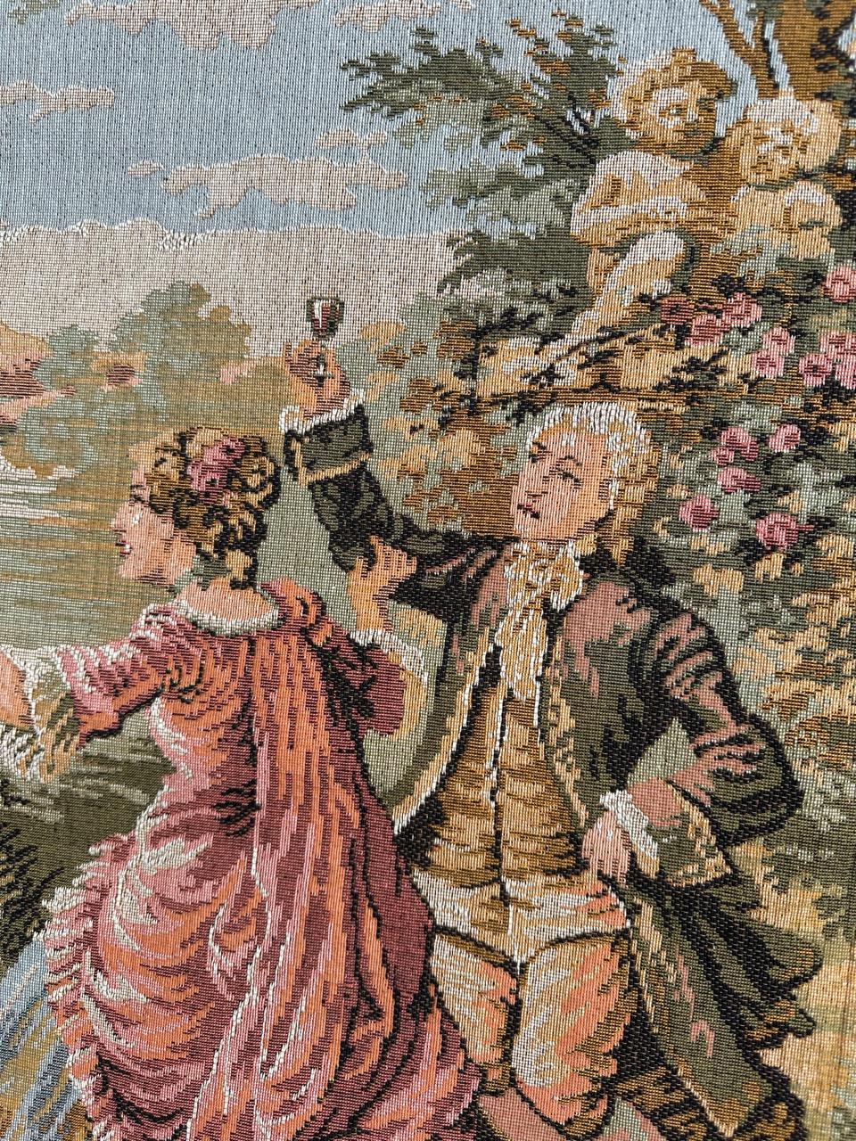 Bobyrug’s Pretty vintage French Jacquard Tapestry Aubusson style  For Sale 1