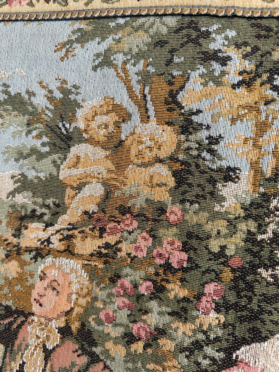 Bobyrug’s Pretty vintage French Jacquard Tapestry Aubusson style  For Sale 3