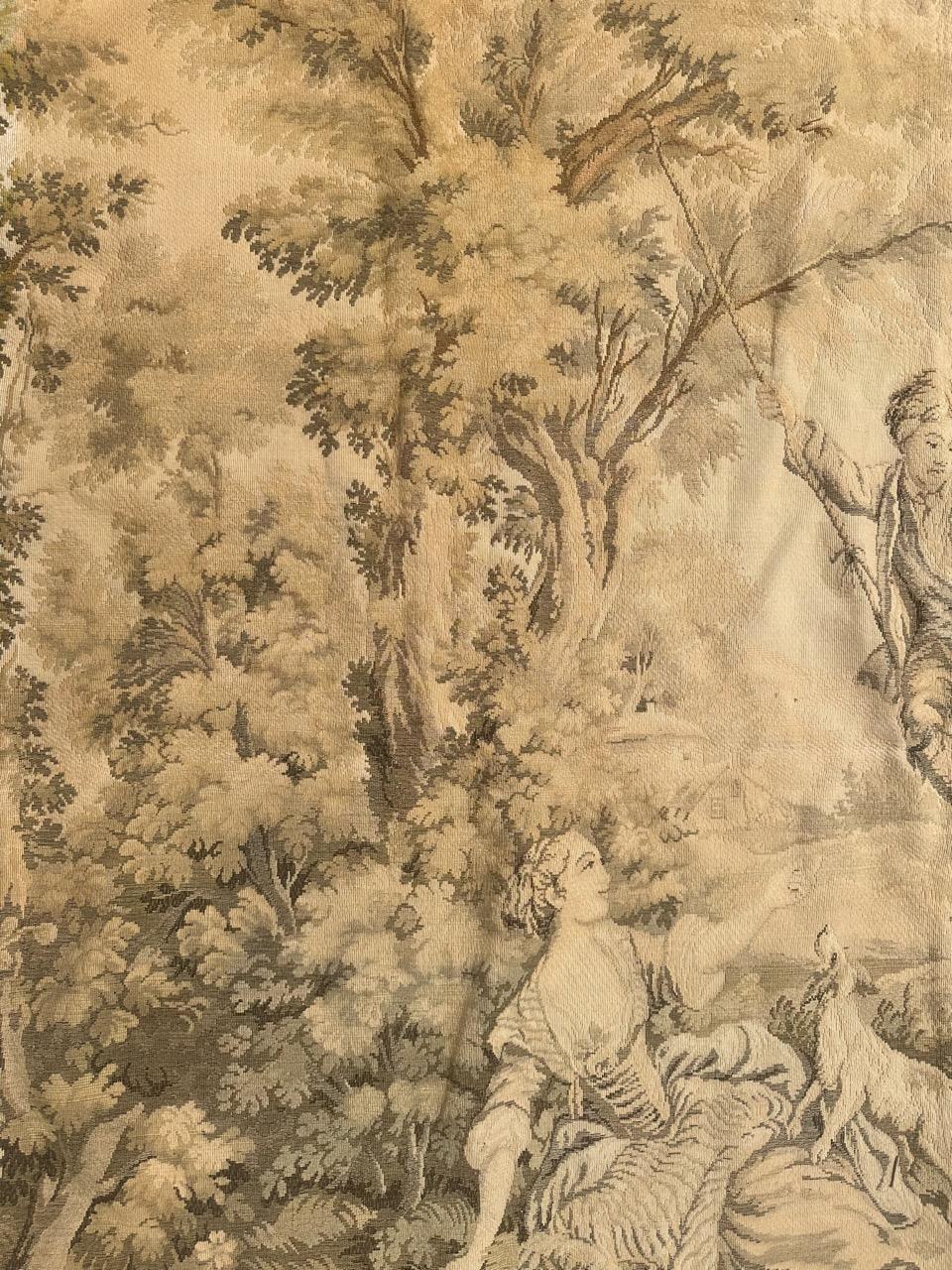 Schöner französischer Jacquard-Wandteppich im Aubusson-Stil im Vintage-Stil im Angebot 2