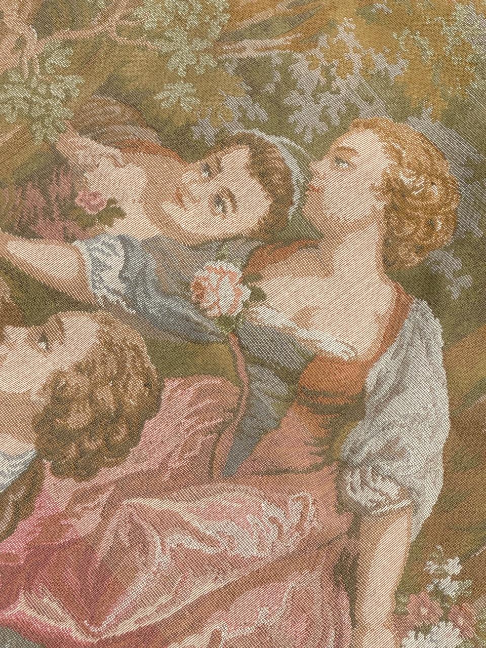 Hübscher französischer Jacquard-Wandteppich im Vintage-Stil 