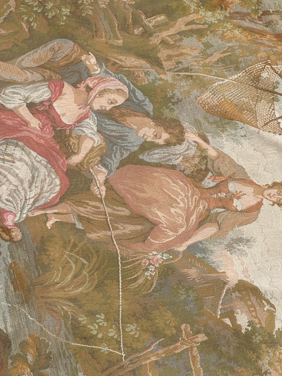 Hübscher französischer Jacquard-Wandteppich im Vintage-Stil 