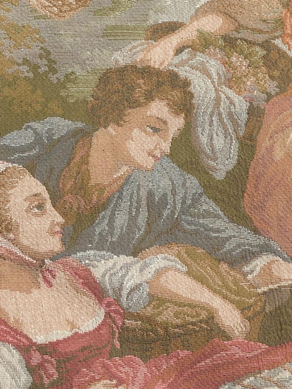 Hübscher französischer Jacquard-Wandteppich im Vintage-Stil 