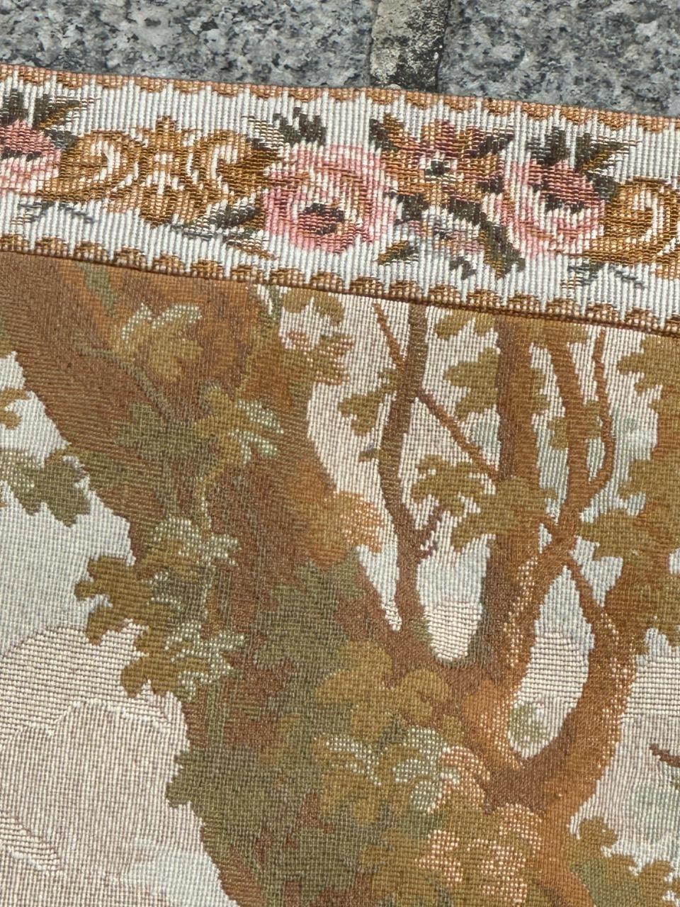 Hübscher französischer Jacquard-Wandteppich im Vintage-Stil 