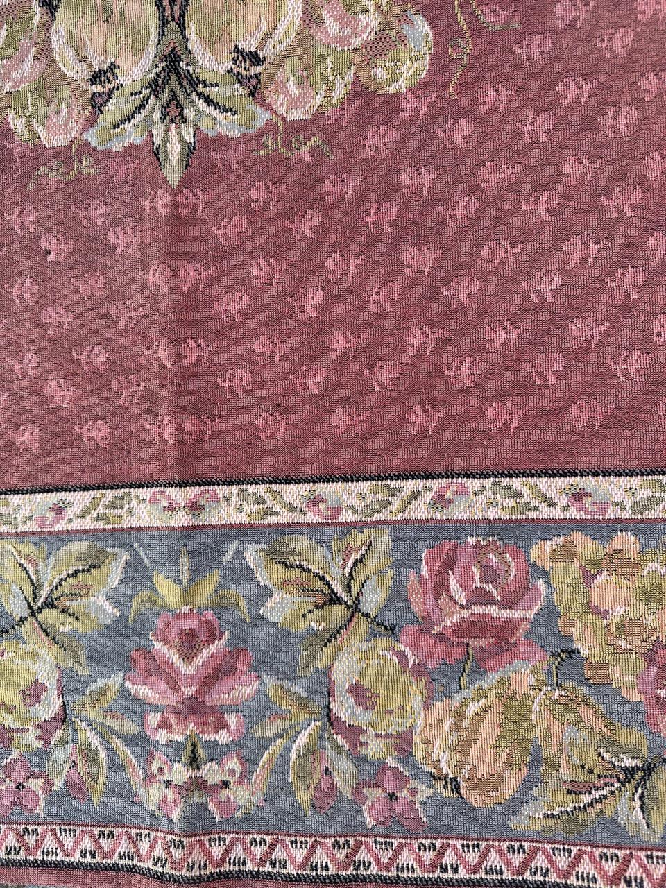 Bonito tapiz jacquard francés vintage, mantel en venta 1