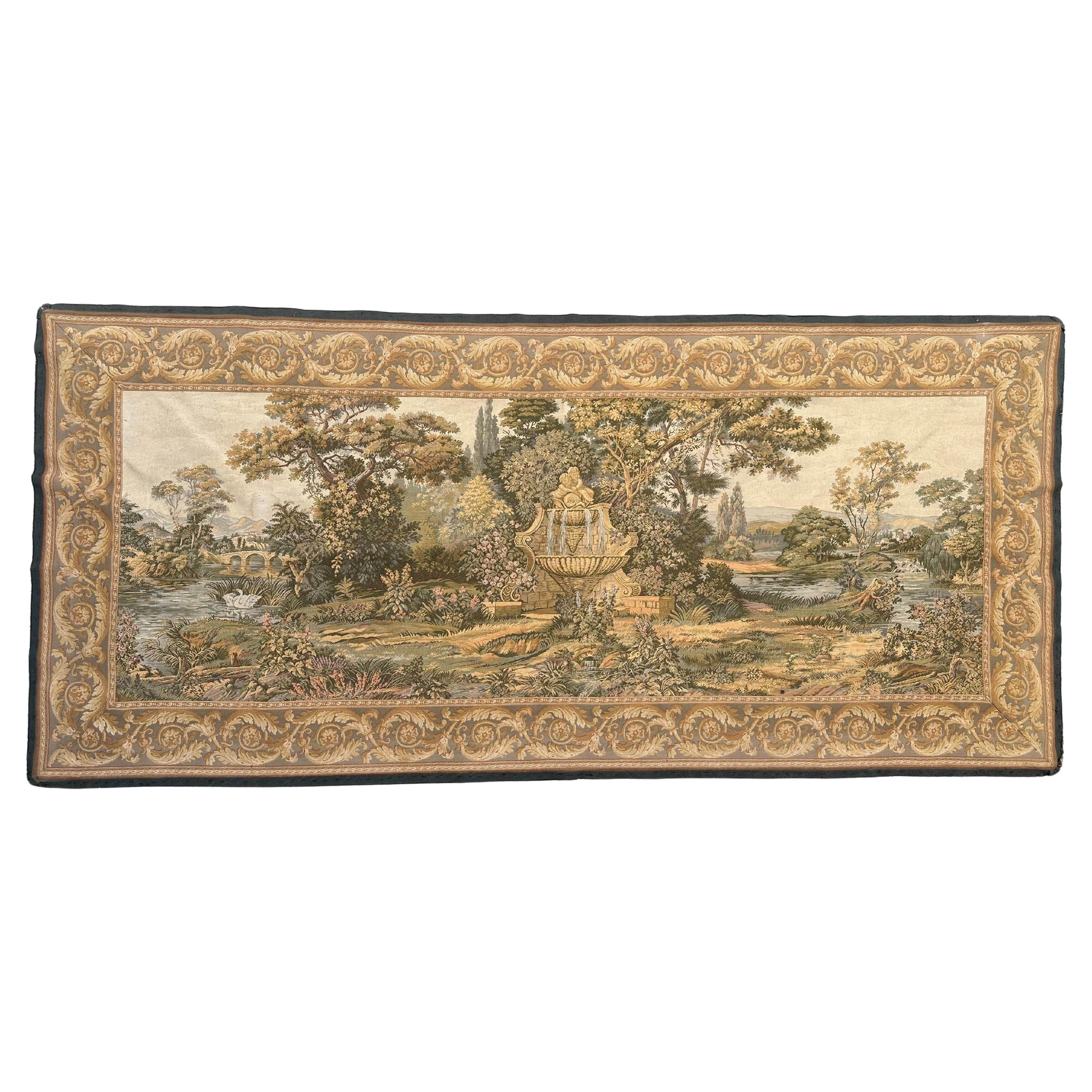 Hübscher französischer Jacquard-Wandteppich " der Brunnen " im Angebot