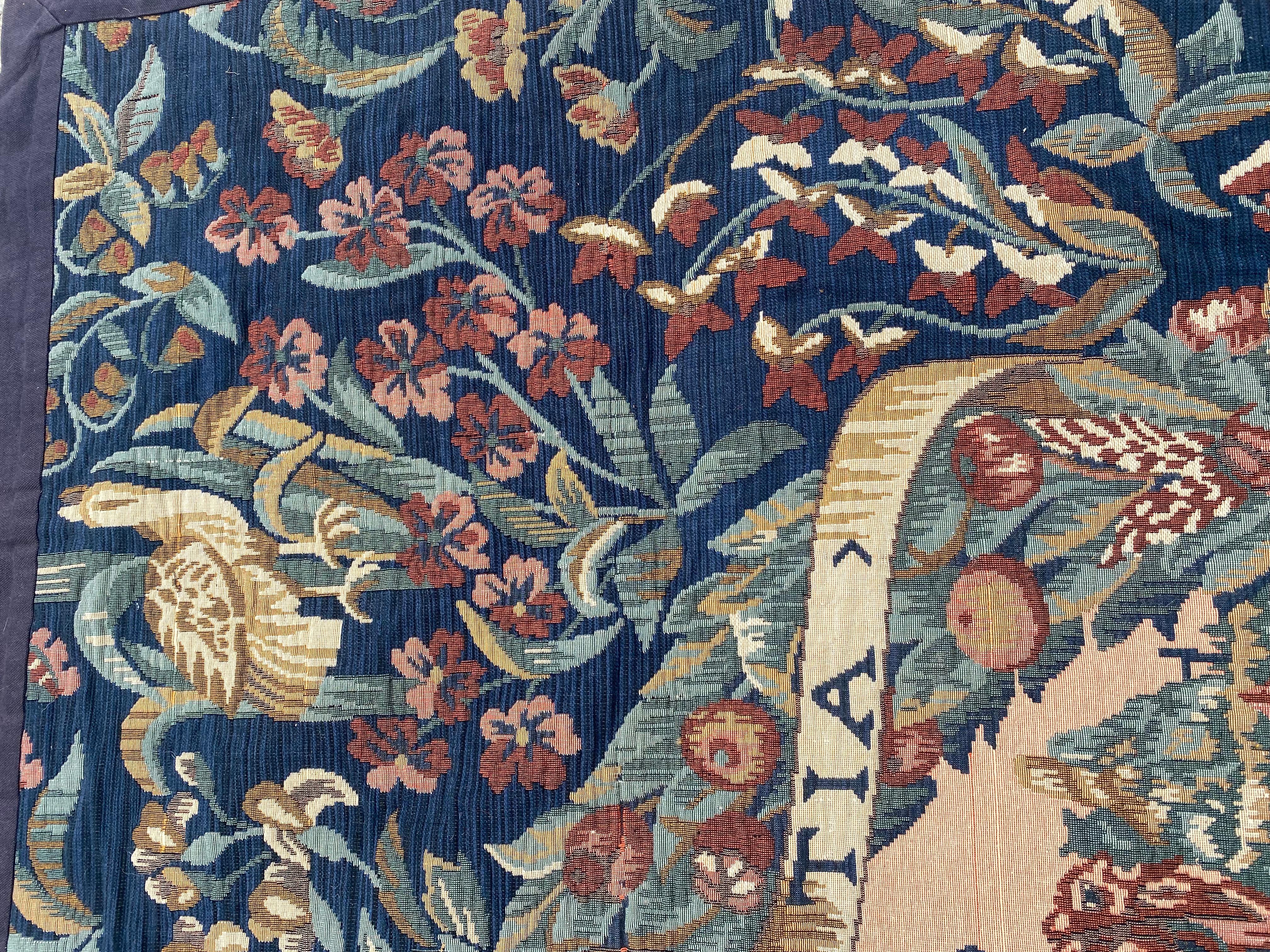 Bobyrugs hübscher französischer Jaquar-Wandteppich im Vintage-Stil im Angebot 2