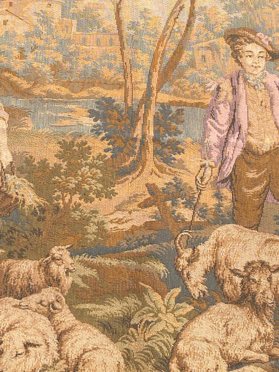 Bobyrugs hübscher französischer Jaquar-Wandteppich im Vintage-Stil im Angebot 2