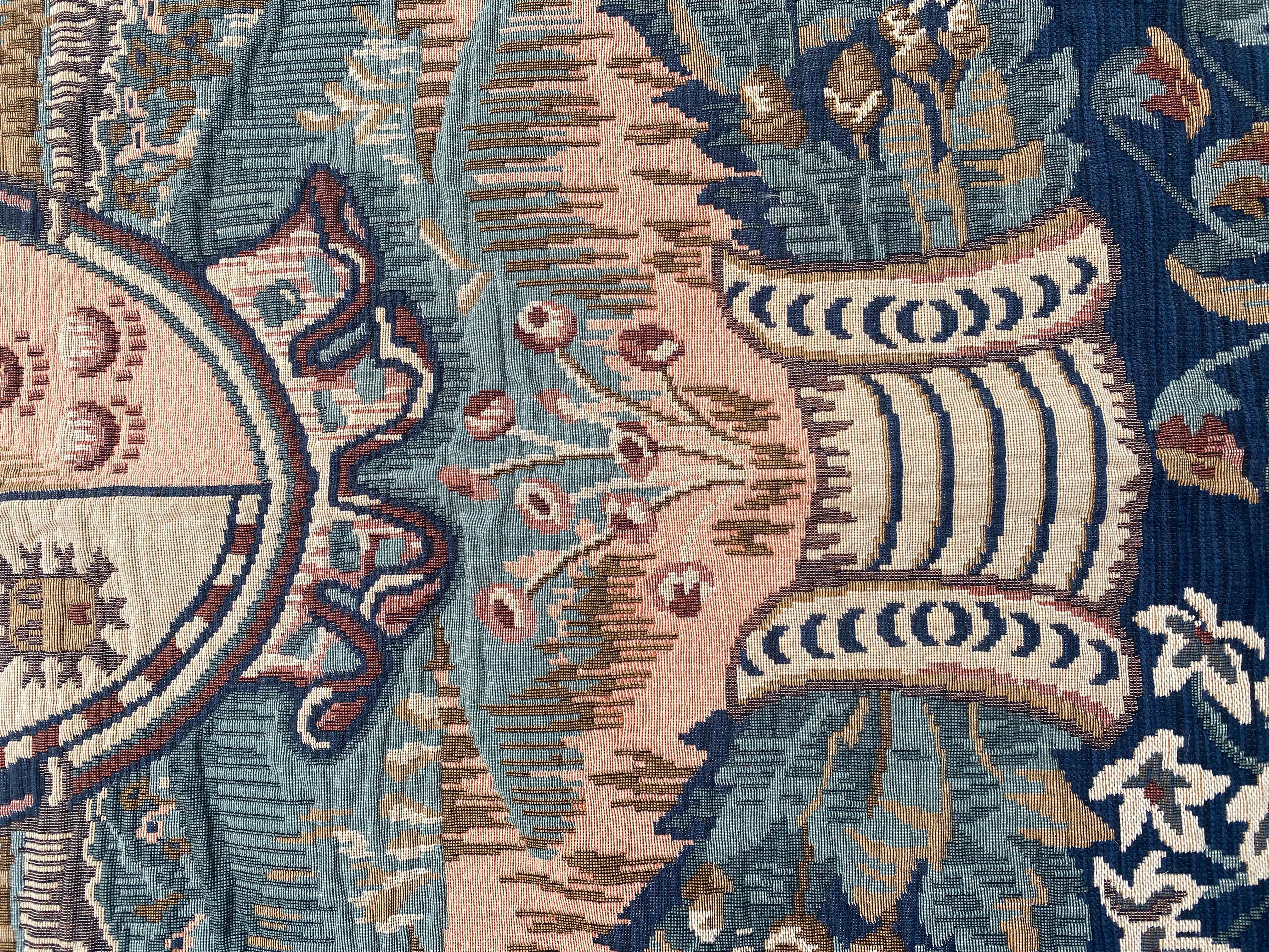 Bobyrugs hübscher französischer Jaquar-Wandteppich im Vintage-Stil im Angebot 5