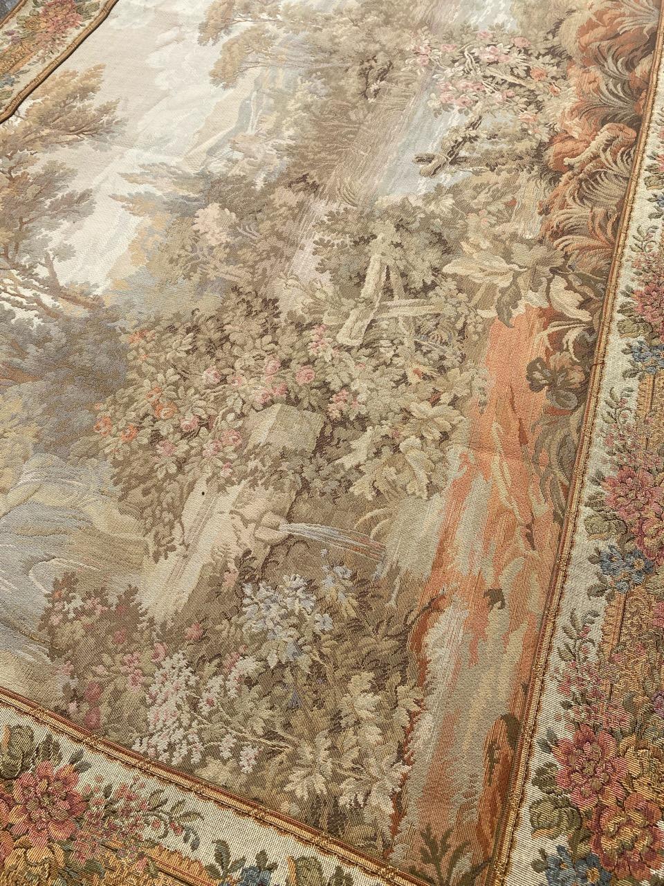 Bobyrugs hübscher französischer Jaquar-Wandteppich im Vintage-Stil im Angebot 6