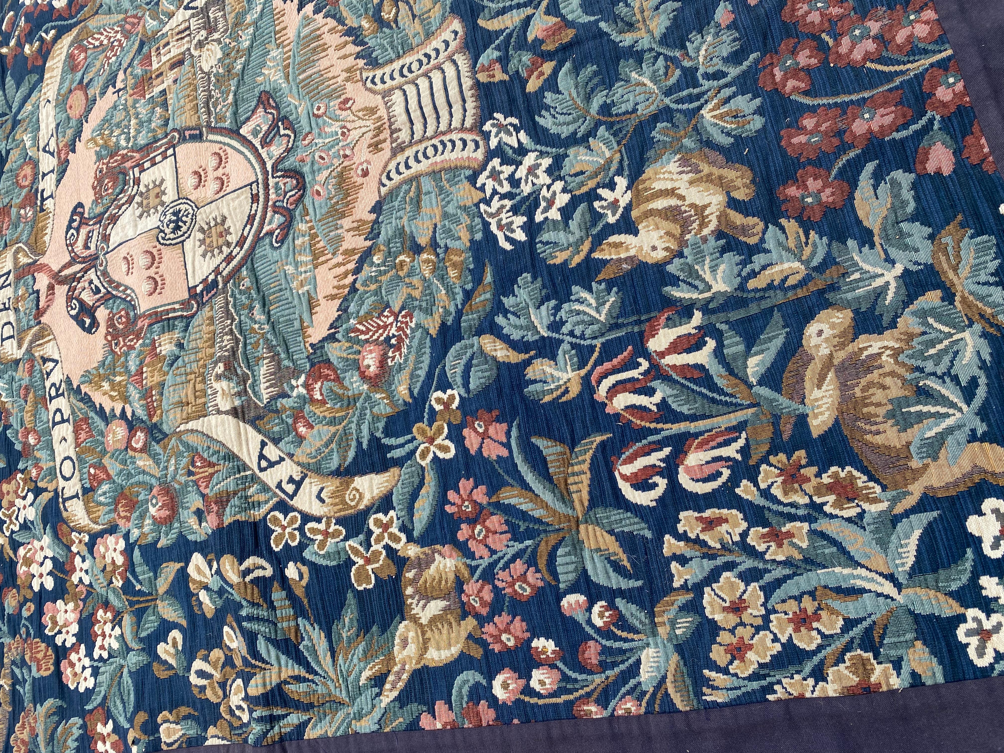 Bobyrugs hübscher französischer Jaquar-Wandteppich im Vintage-Stil im Angebot 7