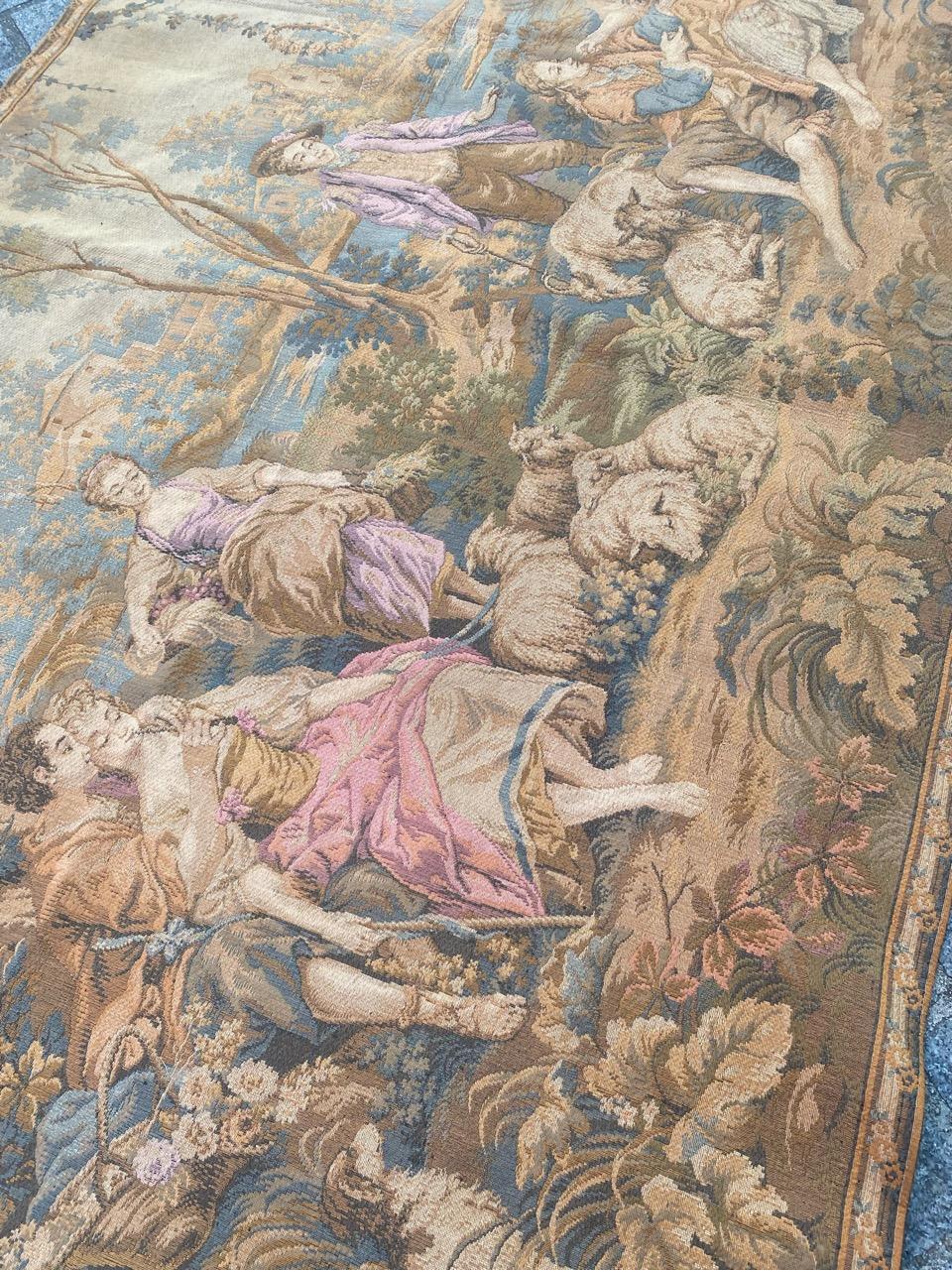 Bobyrugs hübscher französischer Jaquar-Wandteppich im Vintage-Stil im Angebot 11