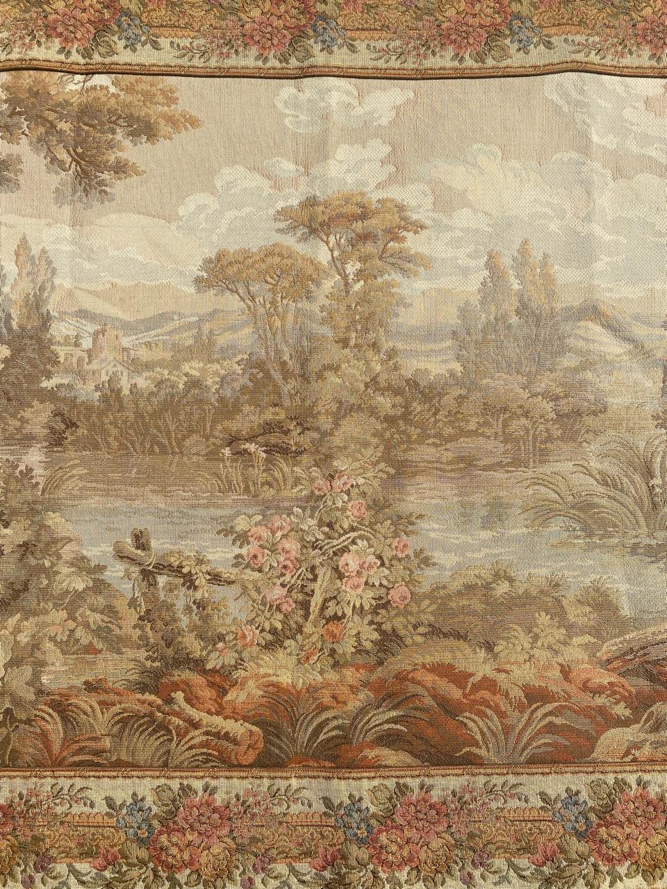 Bobyrugs hübscher französischer Jaquar-Wandteppich im Vintage-Stil (Aubusson) im Angebot