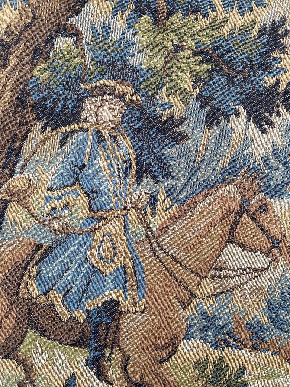 Machine-Made Pretty Vintage French Jaquar Tapestry