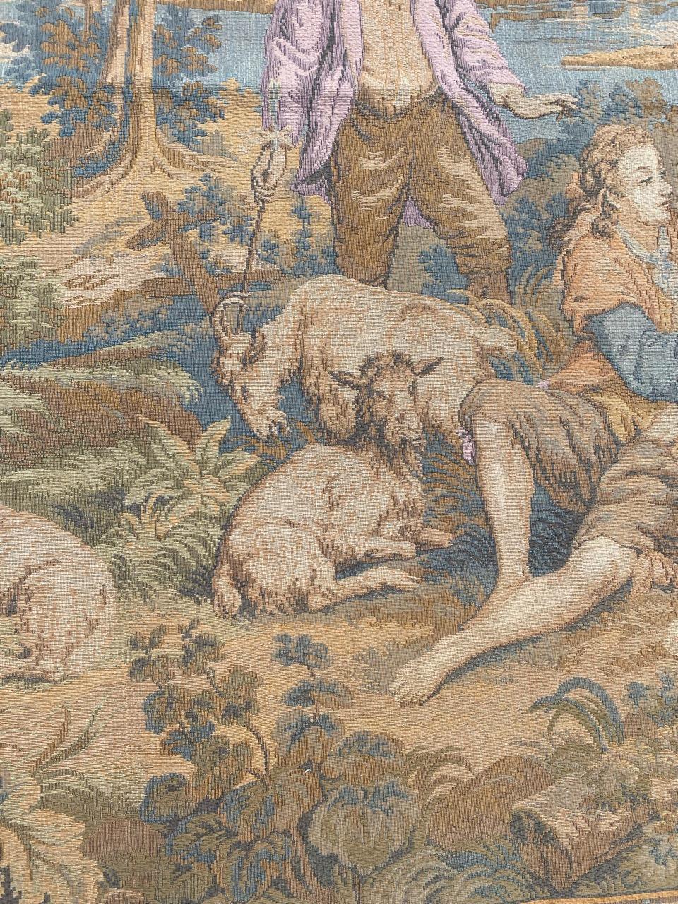 Bobyrugs hübscher französischer Jaquar-Wandteppich im Vintage-Stil (Französisch) im Angebot