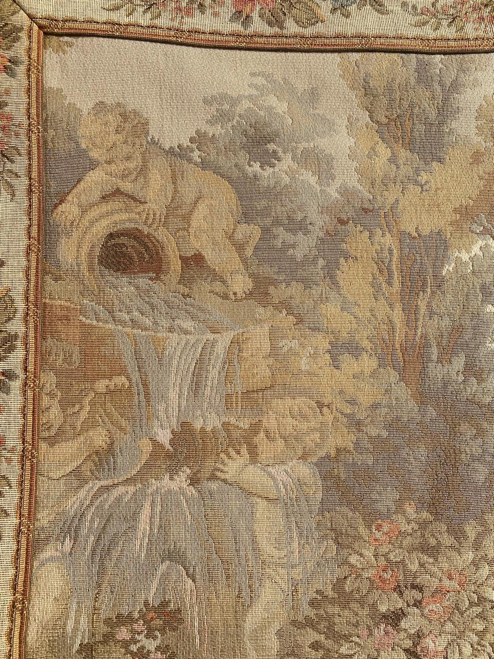 Bobyrugs hübscher französischer Jaquar-Wandteppich im Vintage-Stil (Maschinell gefertigt) im Angebot