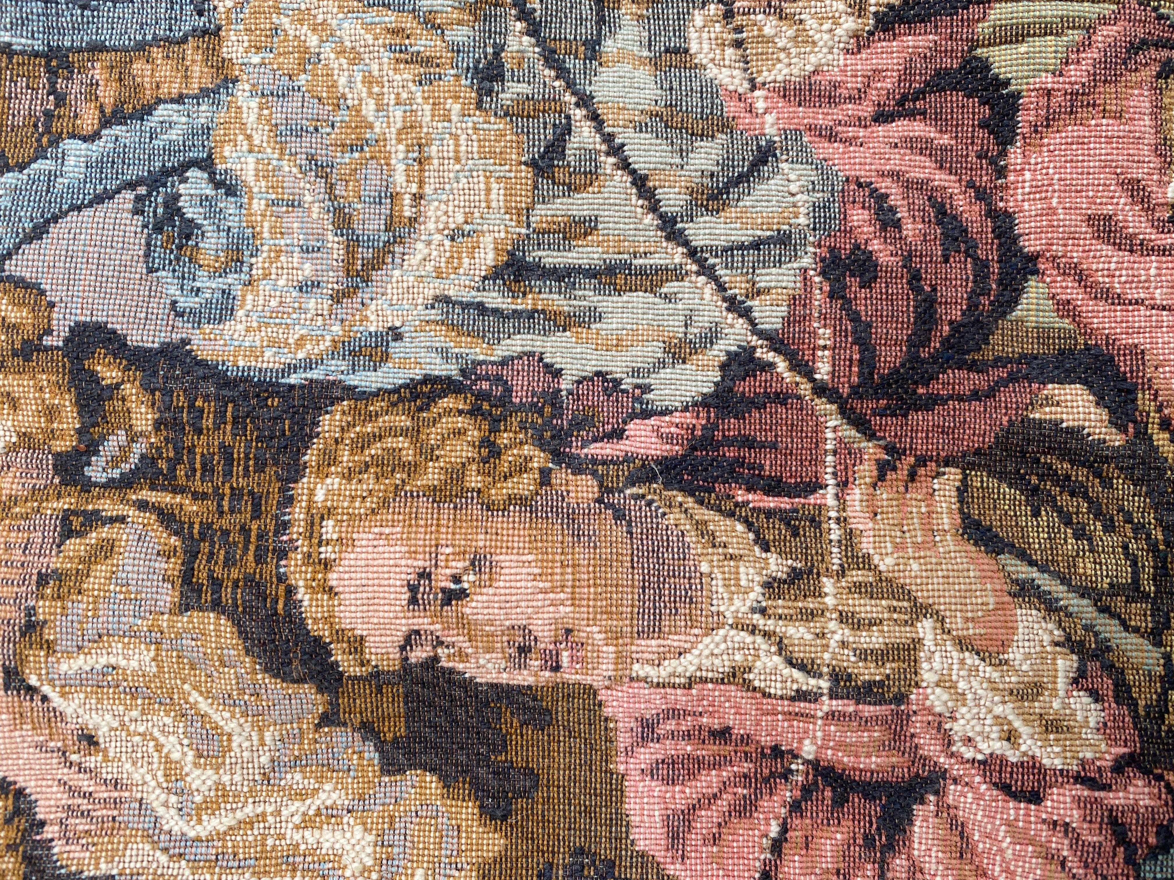 20th Century Bobyrug’s Pretty Vintage French Jaquar Tapestry For Sale