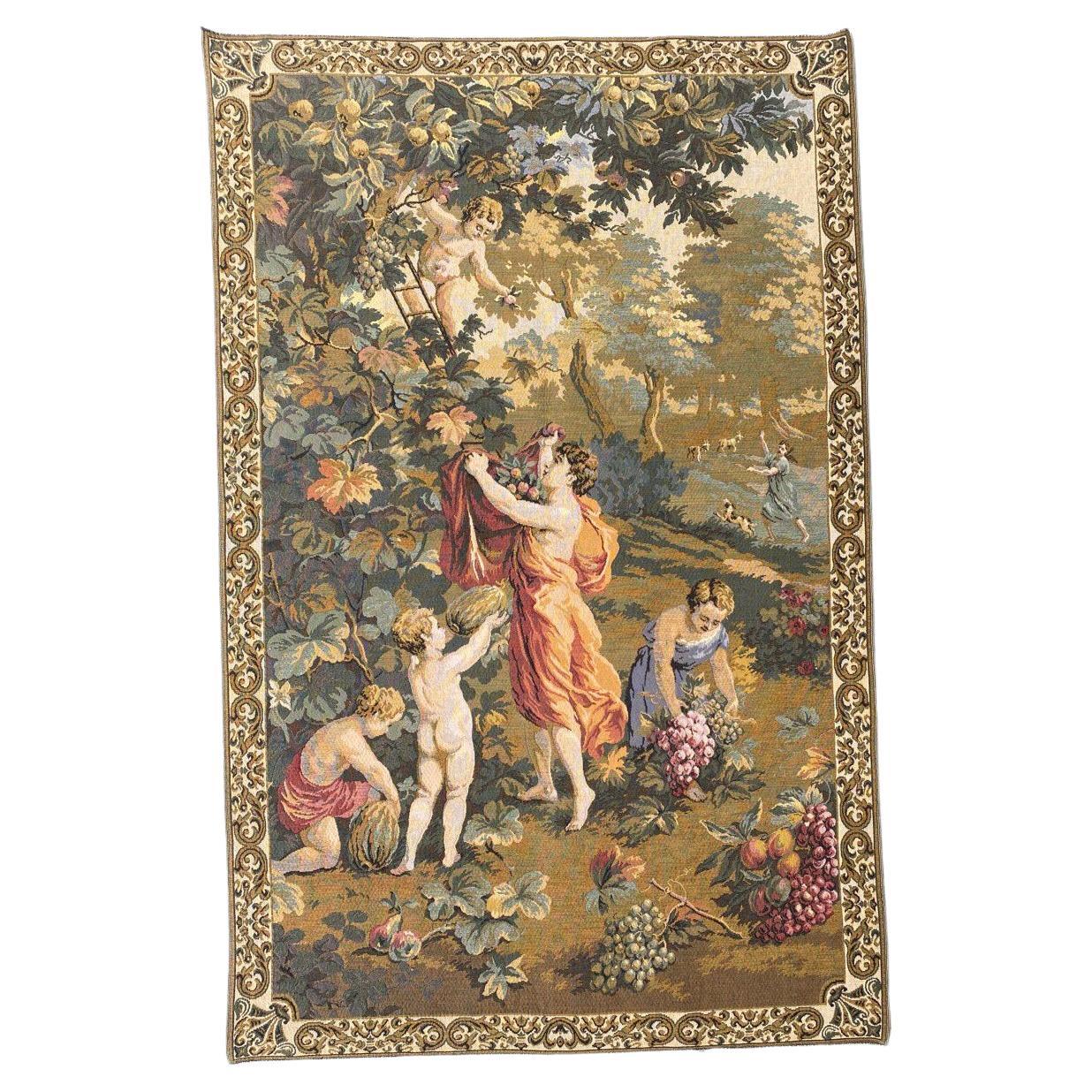 Bobyrugs hübscher französischer Jaquar-Wandteppich im Vintage-Stil