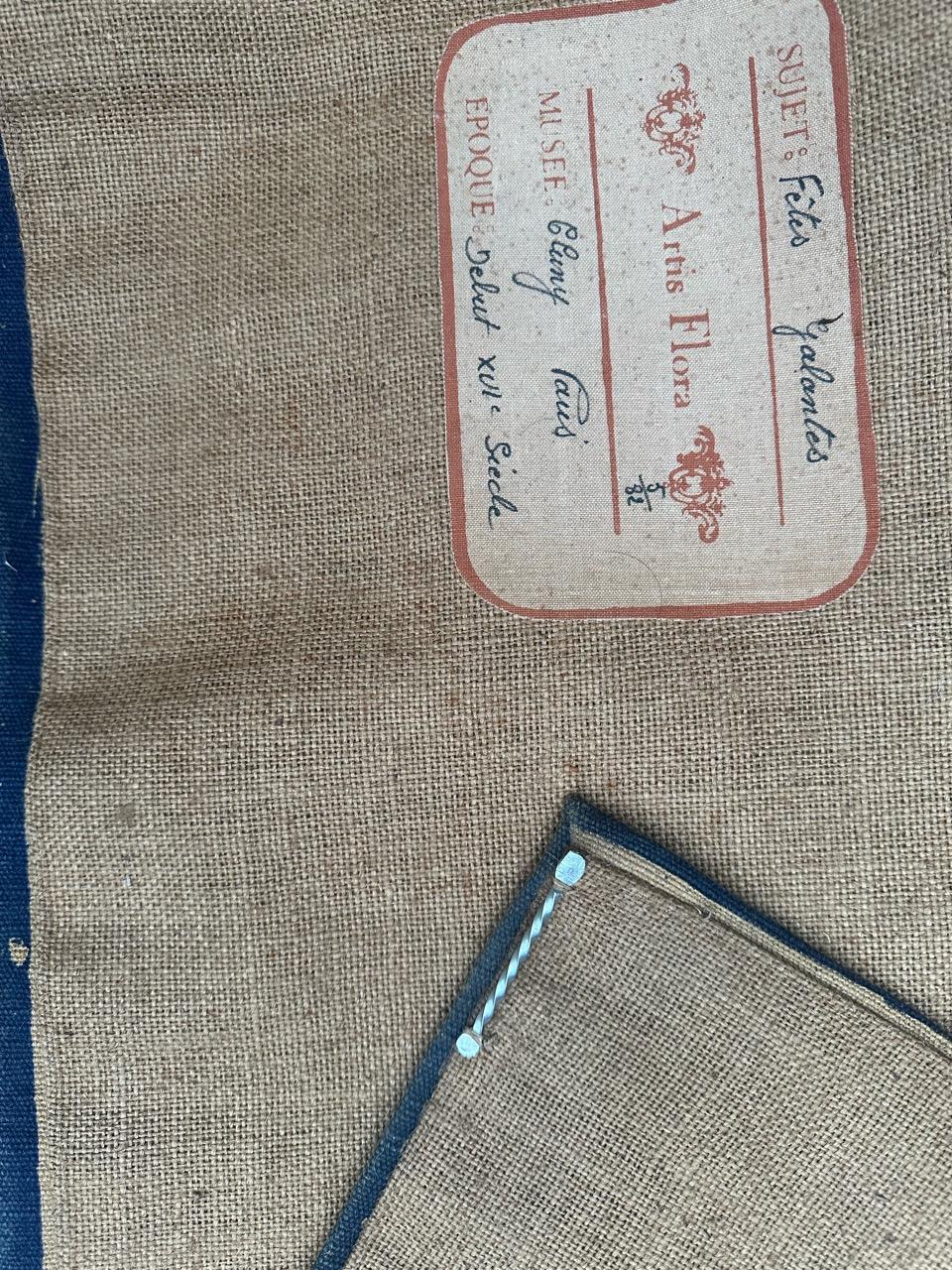 hübsche Vintage Französisch mittelalterlichen Design Siebdruck Wandteppich 