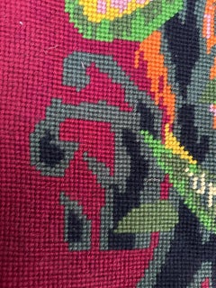 Pretty vintage french modern design needlepoint tapestry Aubusson style