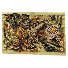 Bobyrug's Pretty vintage french modern design tapestry von Jean Claude Duprez