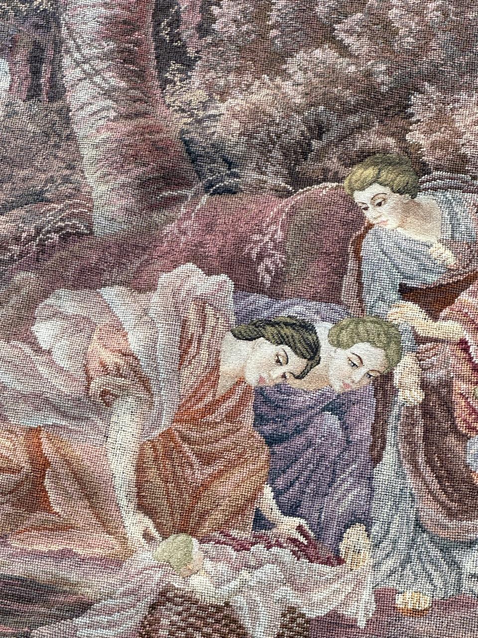 Hübscher französischer Wandteppich im Vintage-Stil, 