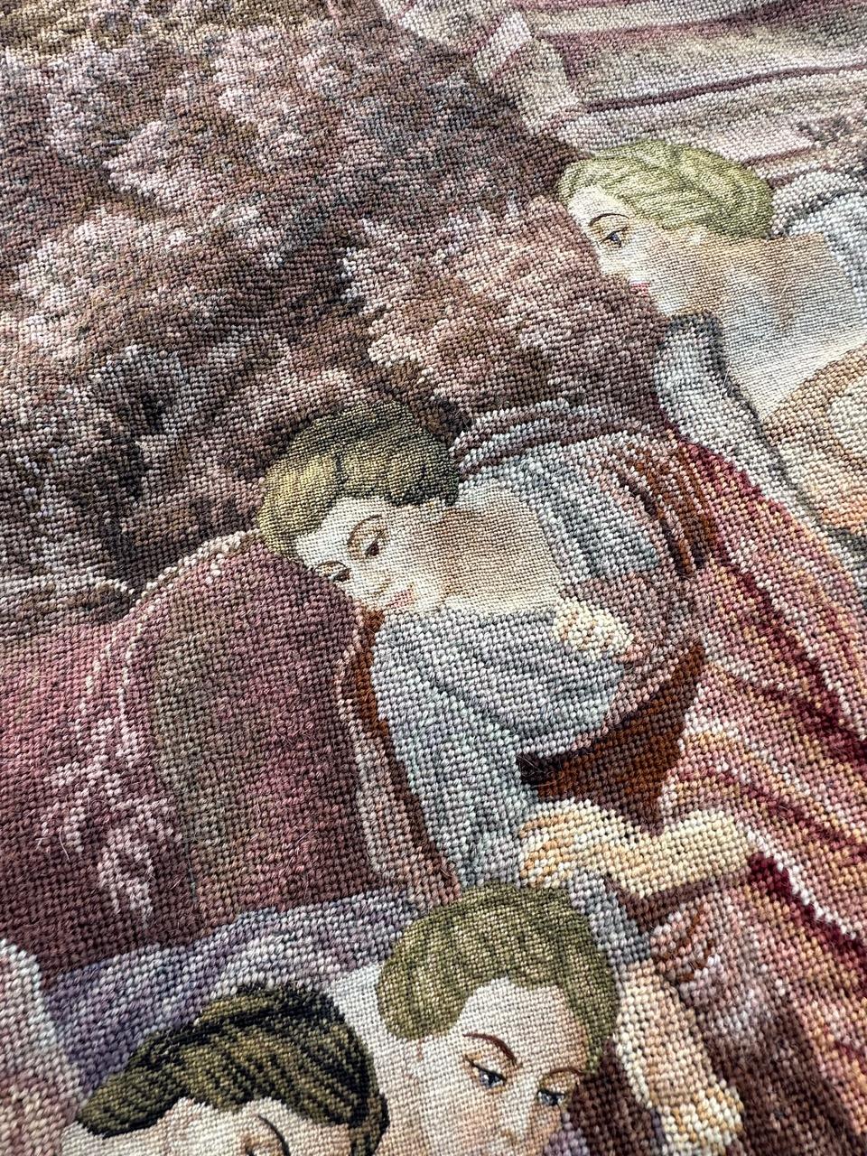 Hübscher französischer Wandteppich im Vintage-Stil, 