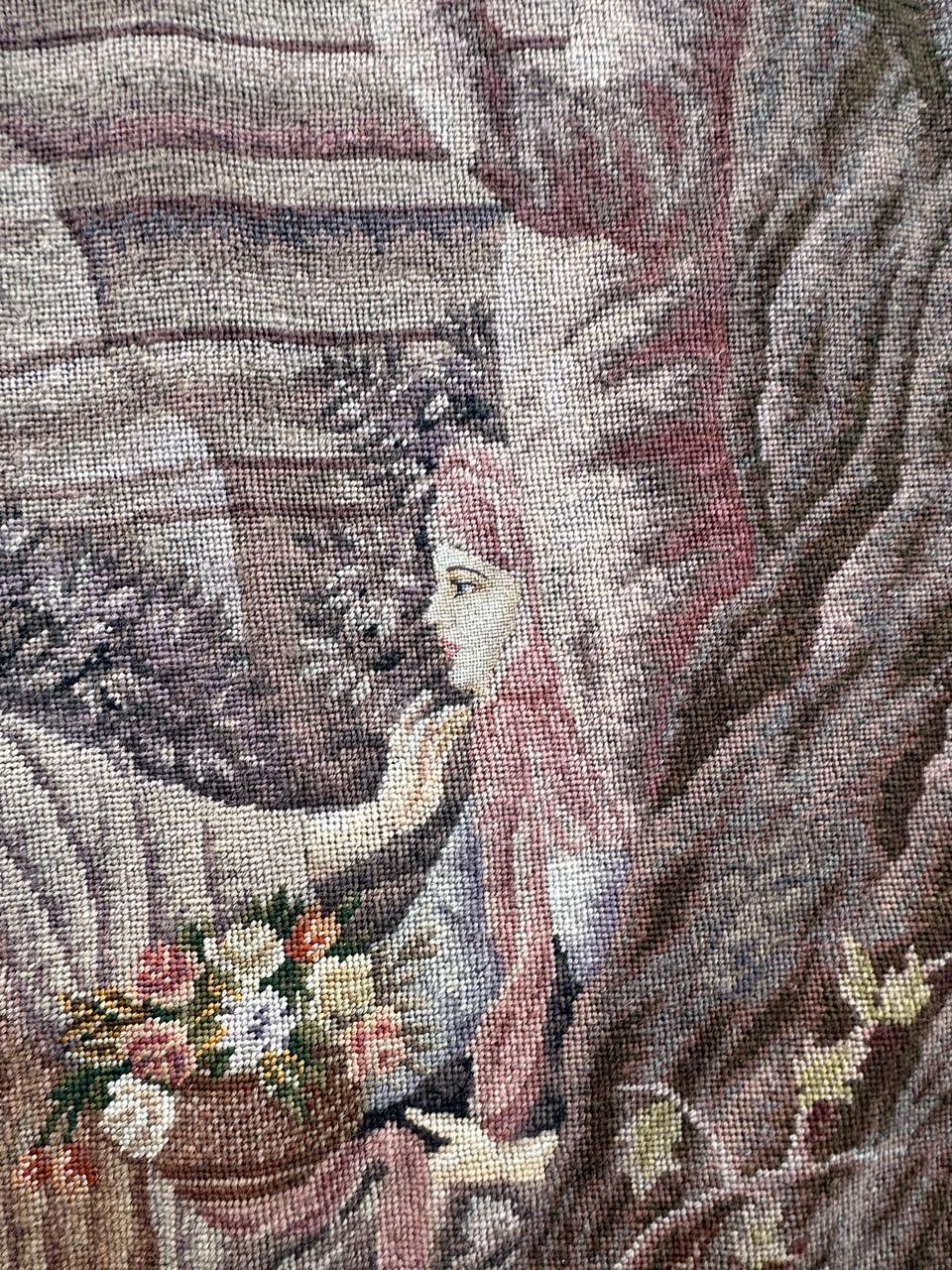 Hübscher französischer Wandteppich im Vintage-Stil, 