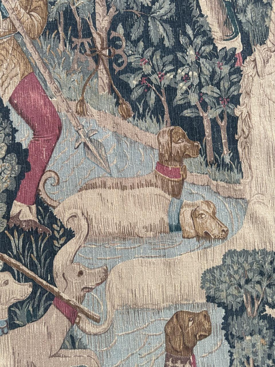 Hübsche Vintage Französisch Bildschirm gedruckt mittelalterlichen Design Wandteppich 