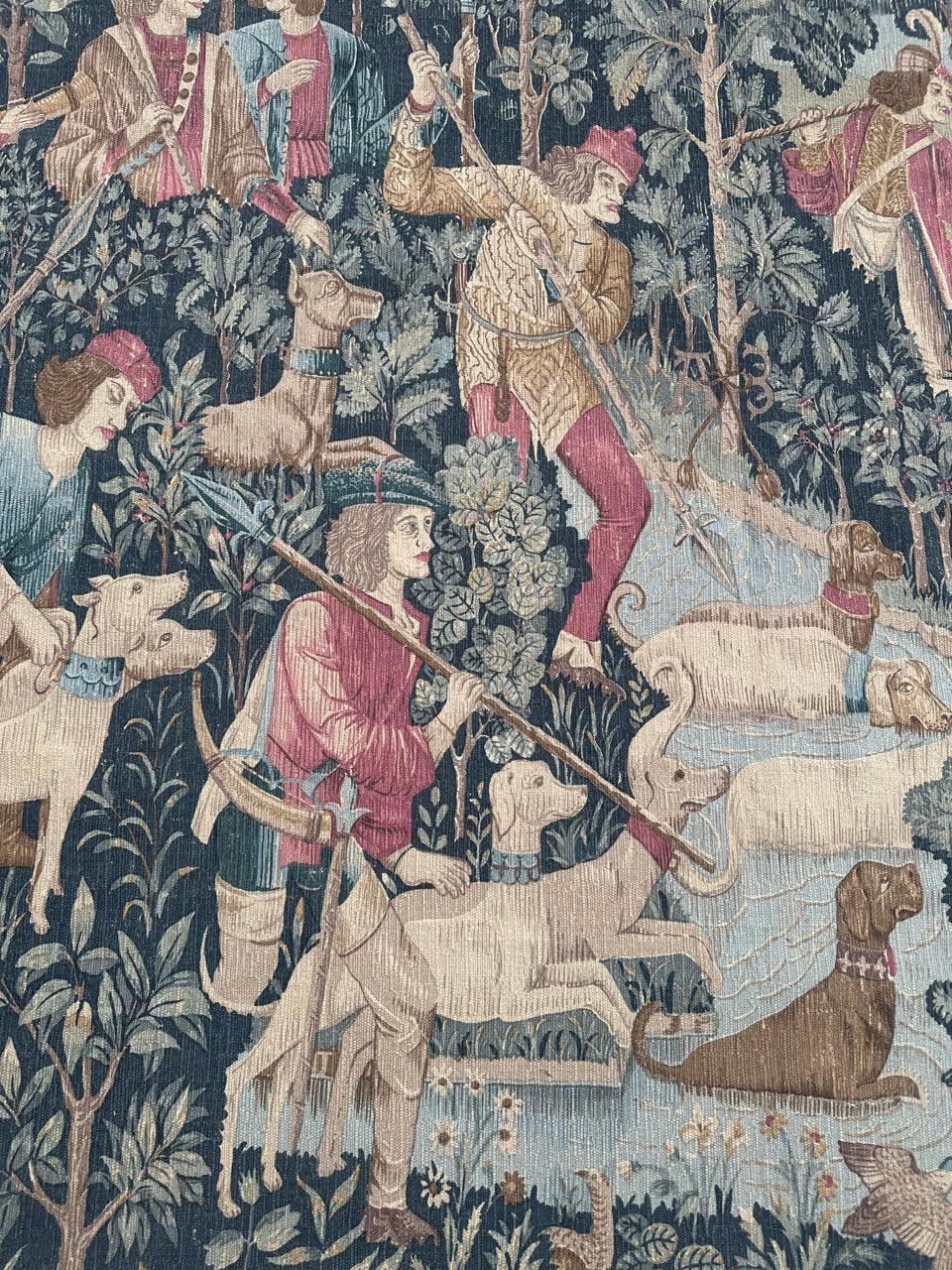 Hübsche Vintage Französisch Bildschirm gedruckt mittelalterlichen Design Wandteppich 