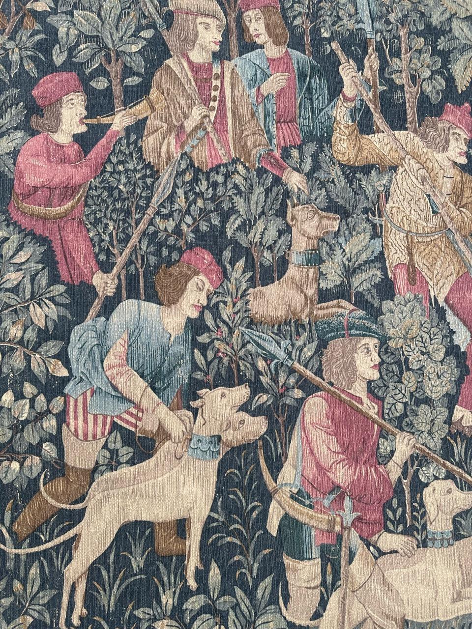 Hübsche Vintage Französisch Bildschirm gedruckt mittelalterlichen Design Wandteppich 