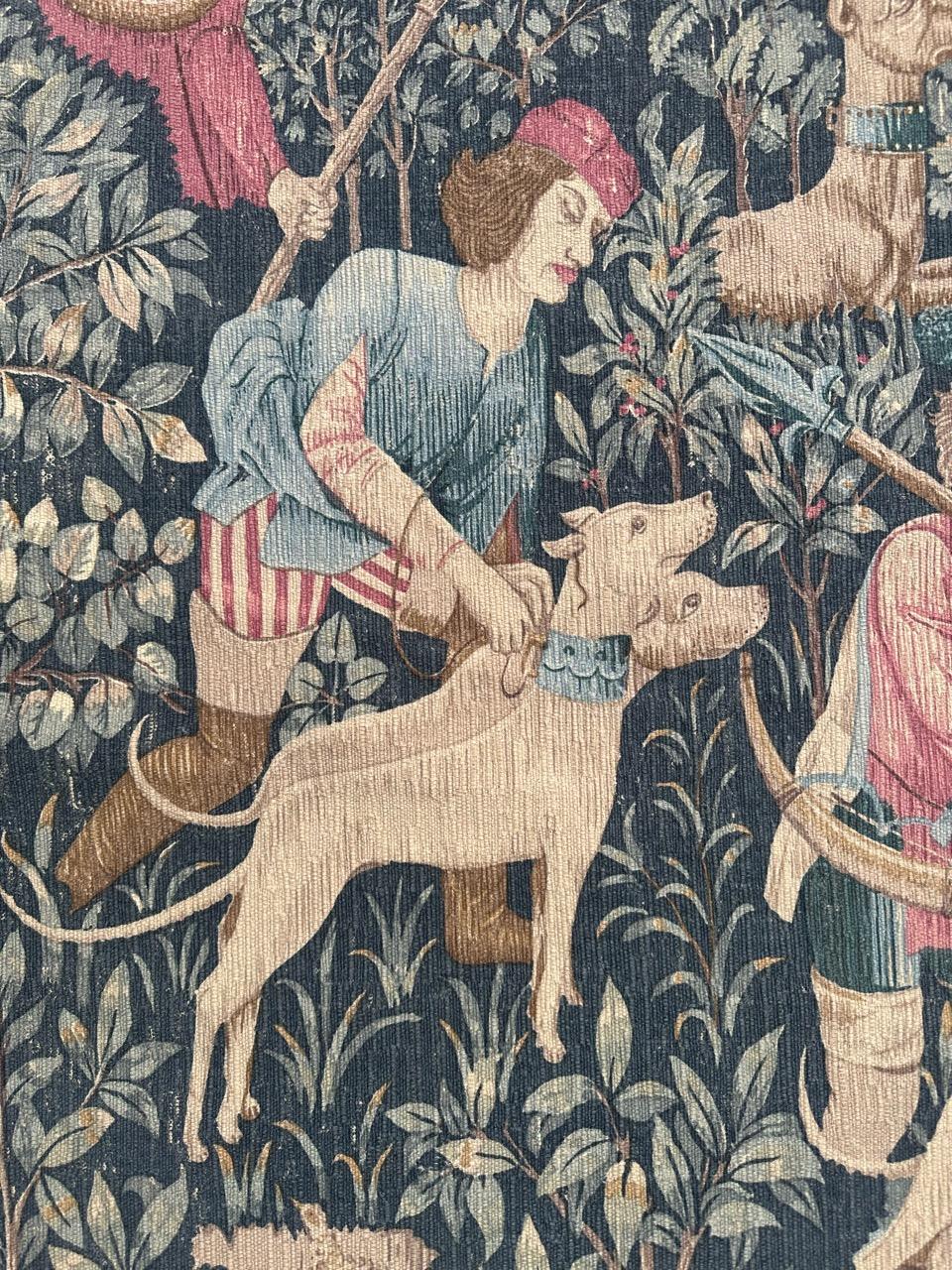 Hübsche Vintage Französisch Bildschirm gedruckt mittelalterlichen Design Wandteppich 