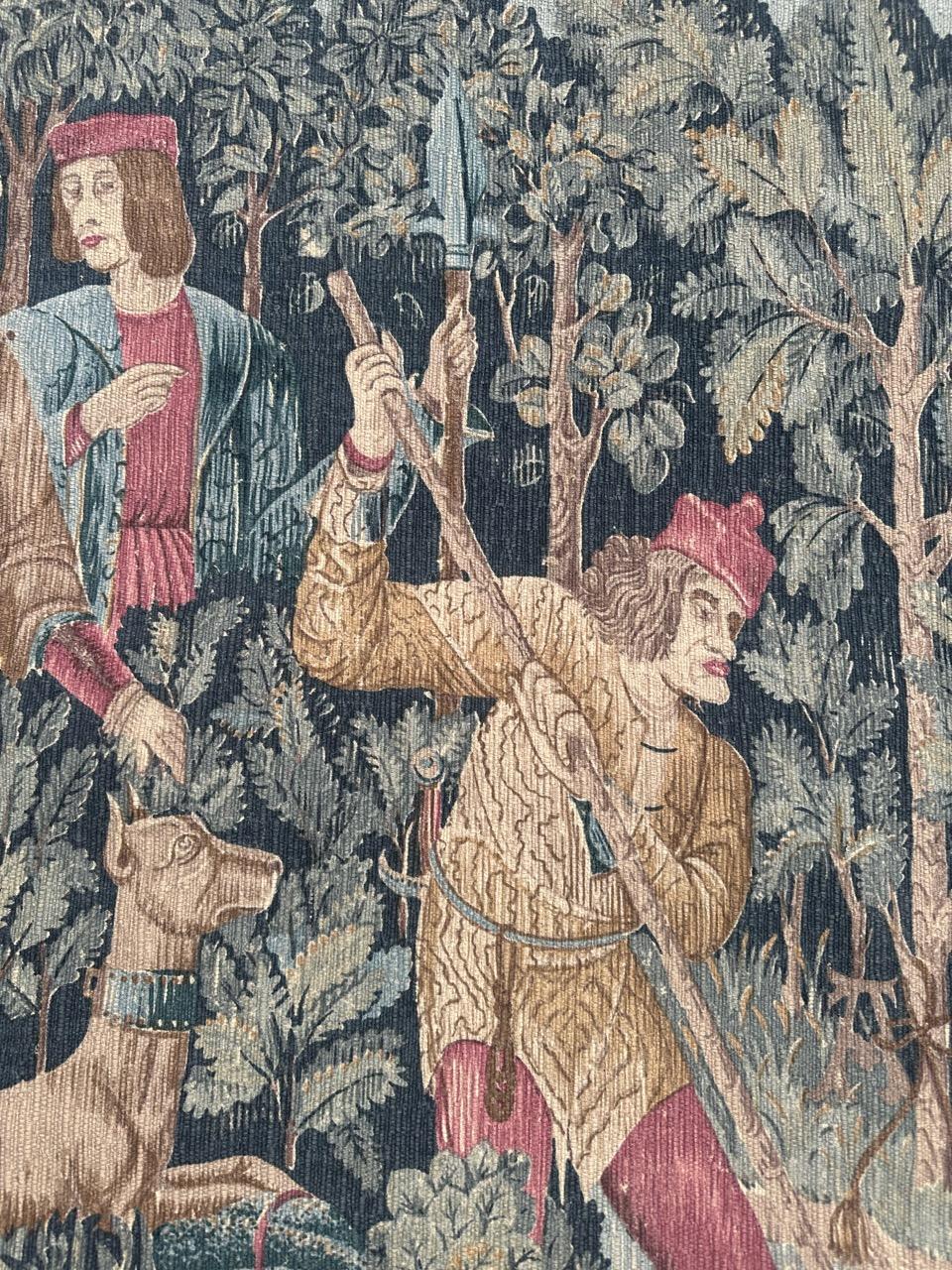 Hübsche Vintage Französisch Bildschirm gedruckt mittelalterlichen Design Wandteppich 