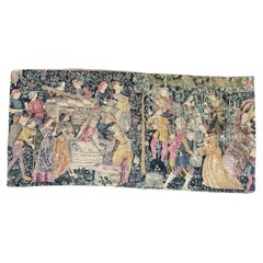 Jolie tapisserie sérigraphiée médiévale française "Vendanges".