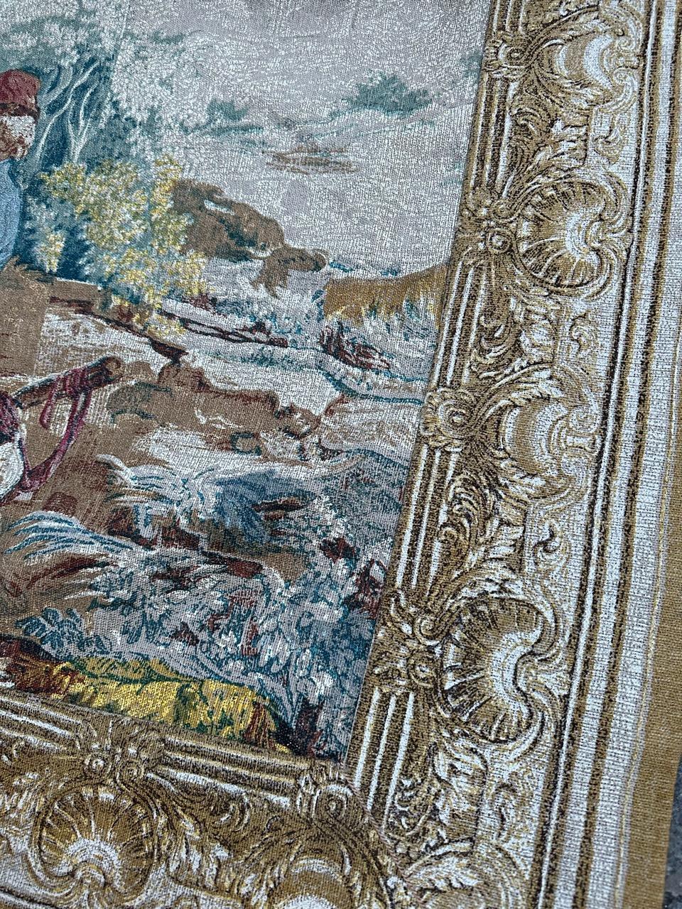 Hübscher französischer Siebdruck-Wandteppich 