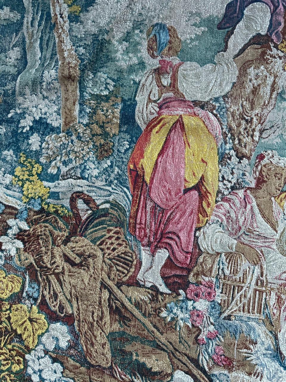 Hübscher französischer Siebdruck-Wandteppich 