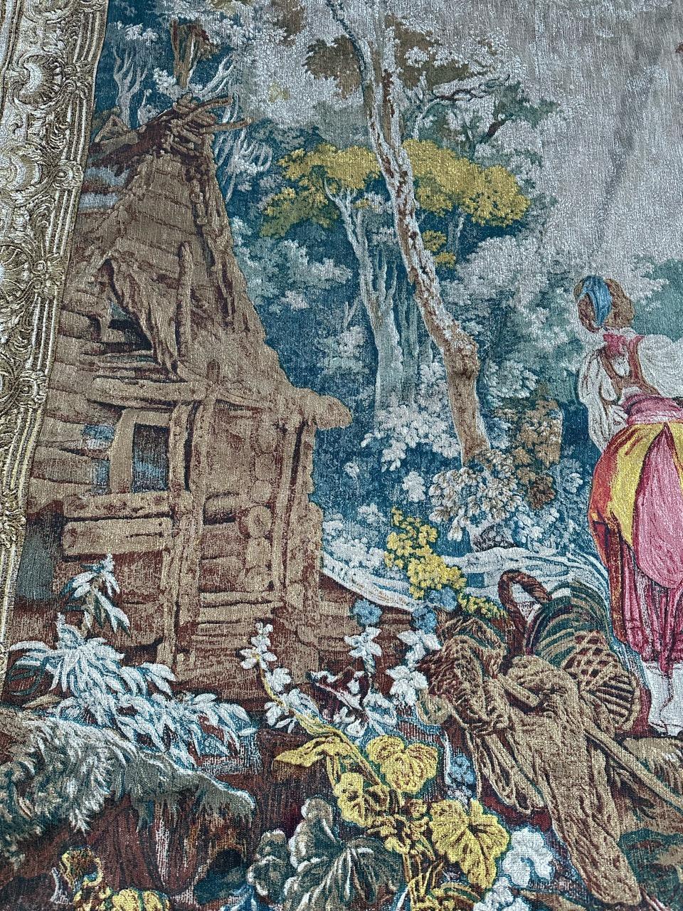 Hübscher französischer Siebdruck-Wandteppich 
