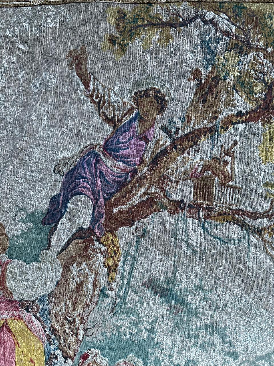 Hübscher französischer Siebdruck-Wandteppich 