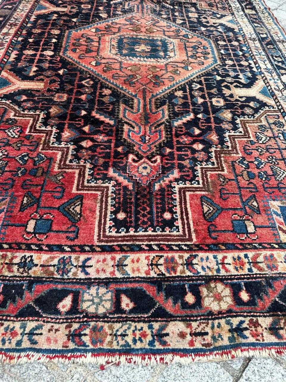 Bobyrug’s Pretty vintage Hamadan rug  For Sale 6