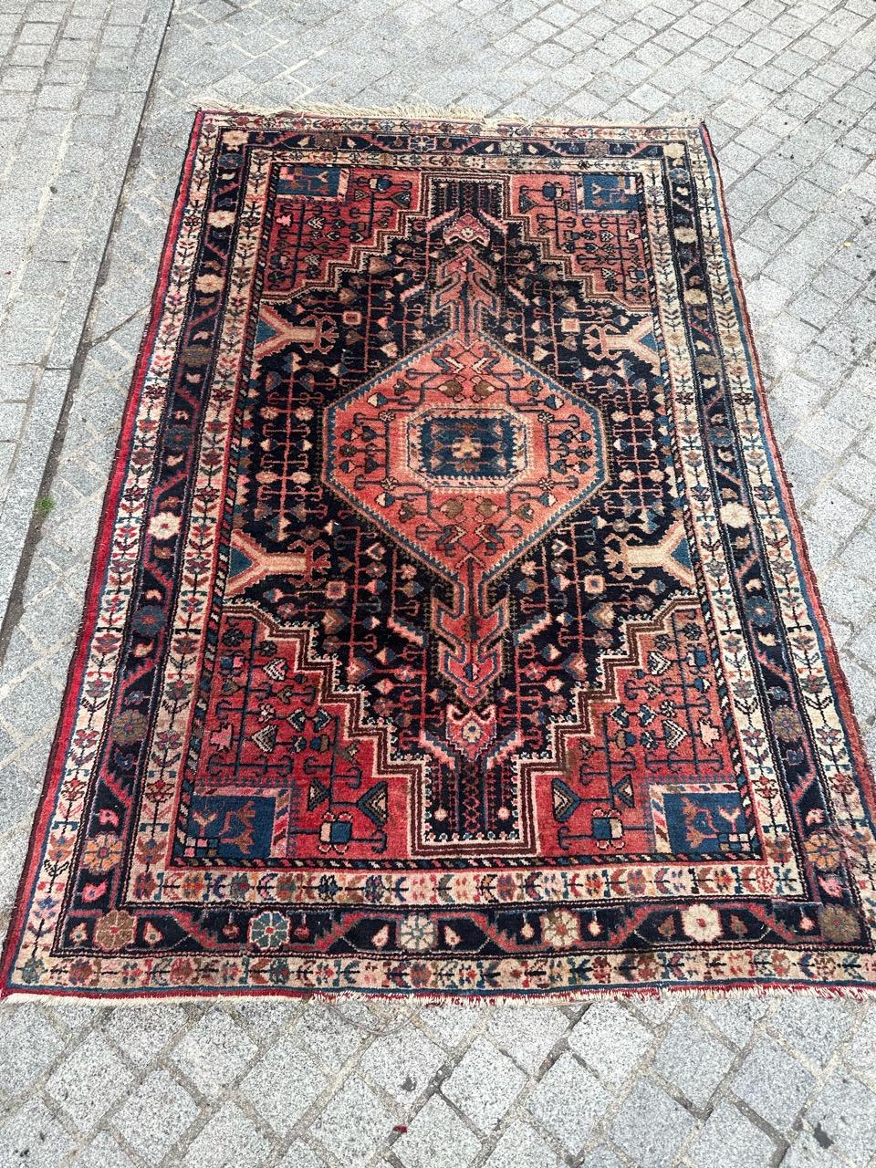 Bobyrug’s Pretty vintage Hamadan rug  For Sale 7