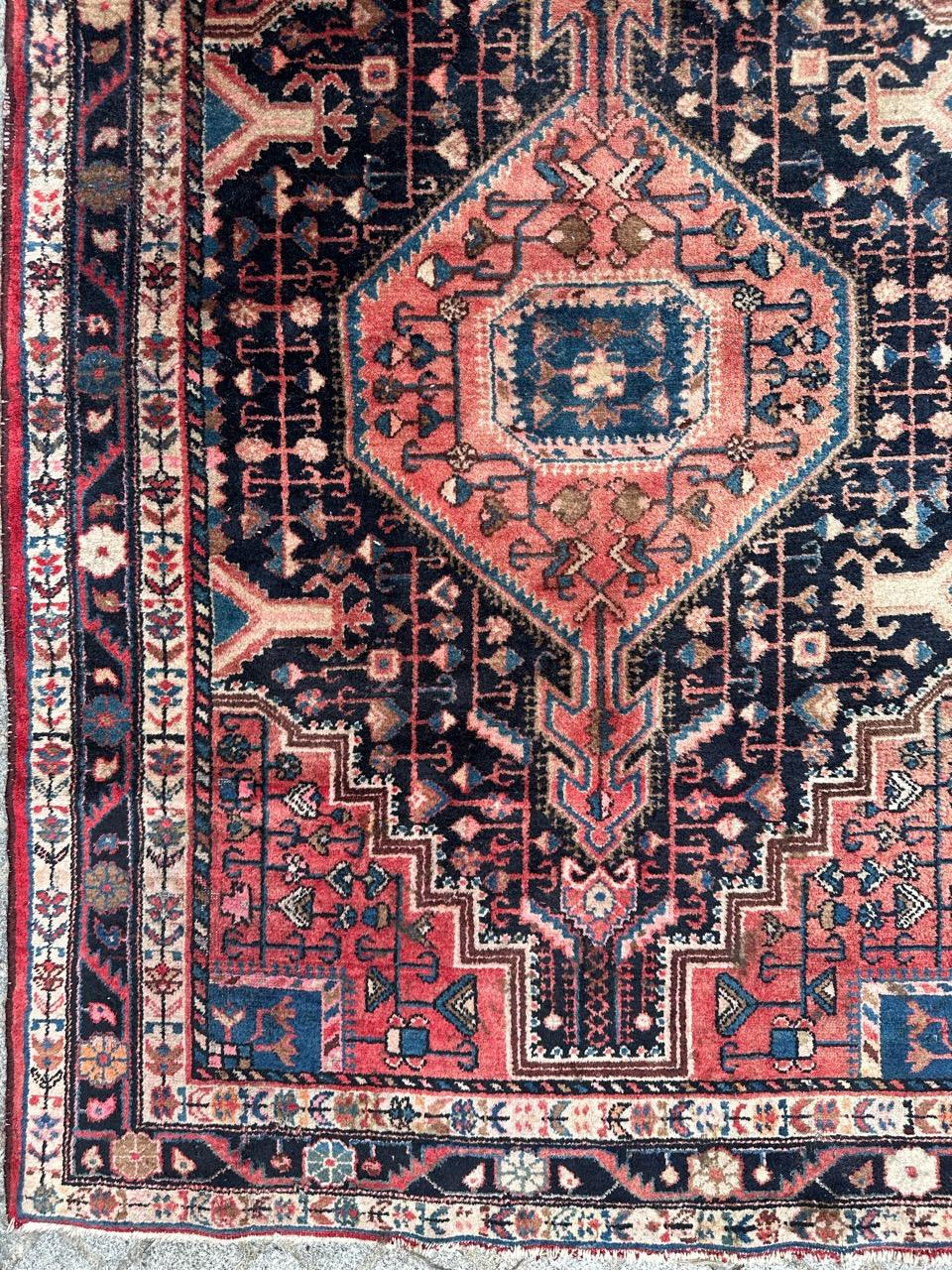 Turkish Bobyrug’s Pretty vintage Hamadan rug  For Sale