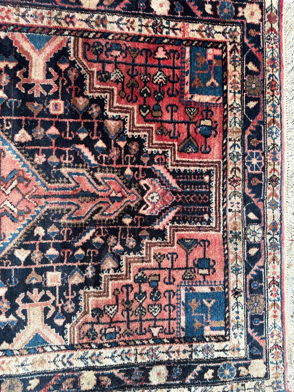 Bobyrug’s Pretty vintage Hamadan rug  In Fair Condition For Sale In Saint Ouen, FR