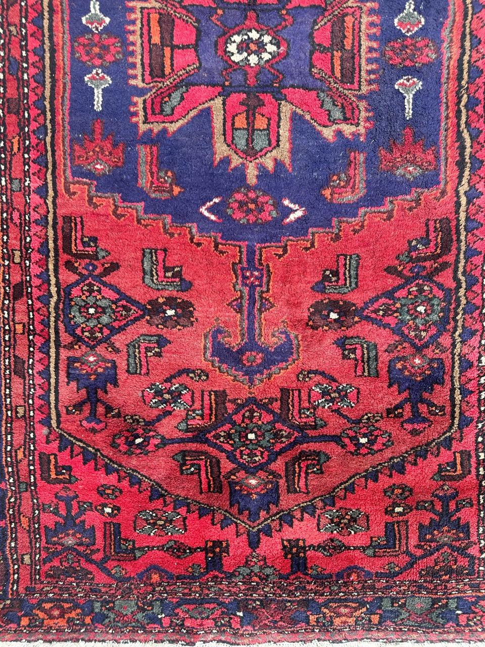 pretty vintage Hamadan rug In Good Condition For Sale In Saint Ouen, FR