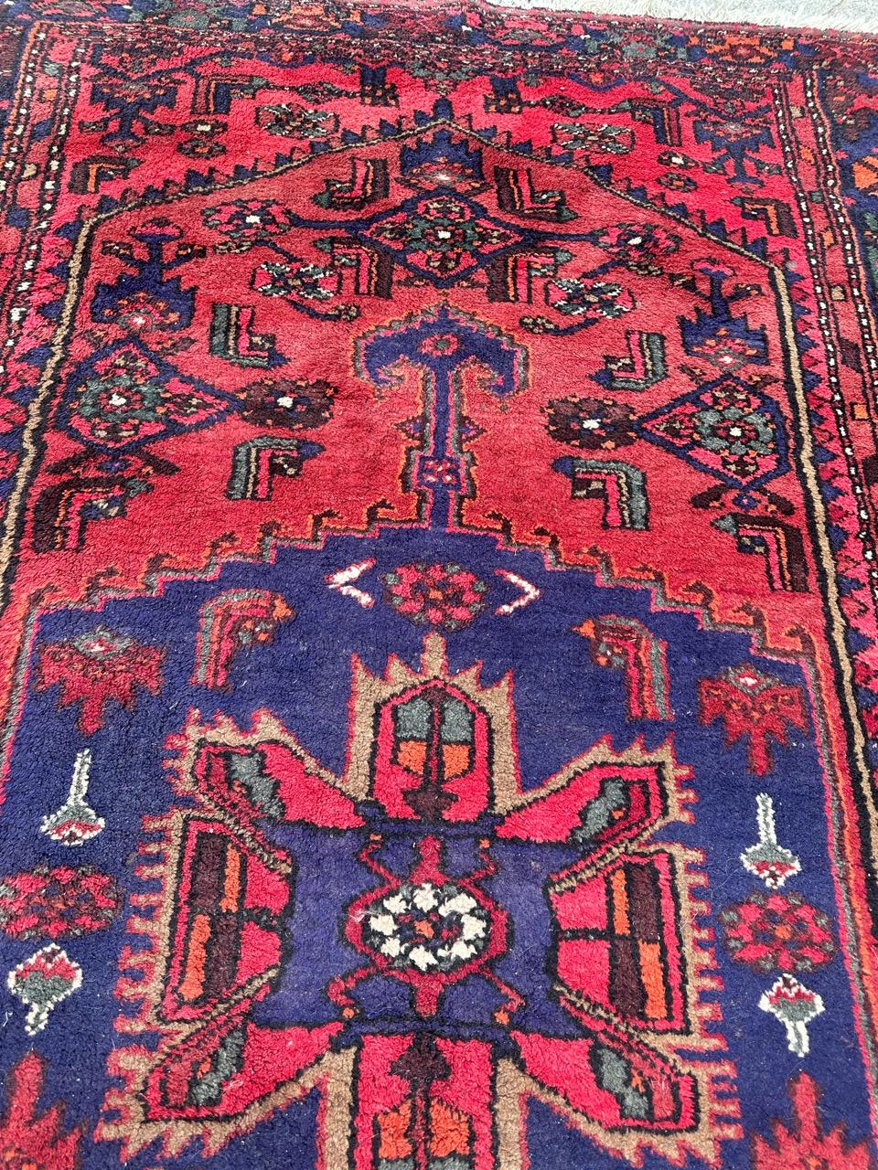 Wool pretty vintage Hamadan rug For Sale
